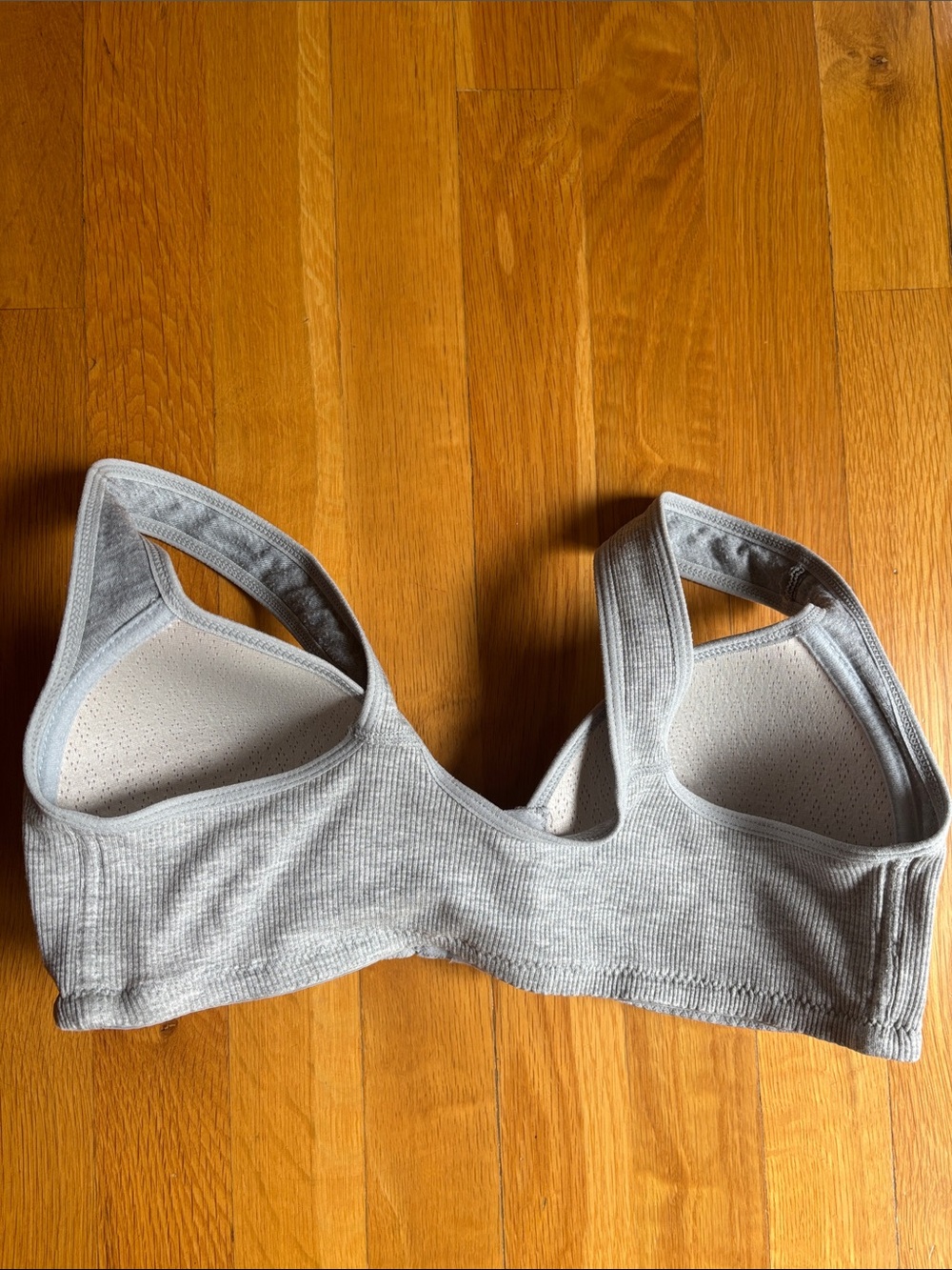 Comfort Ribbed Front-Closure Gray Bra - Picture 2 of 2